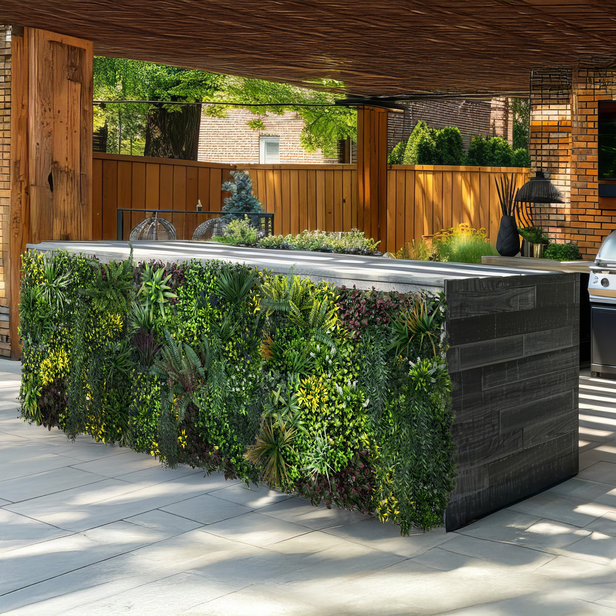 Panel de pared de Jardín Vertical Artificial Cassia - 100cm x 100cm (set 3 unidades)