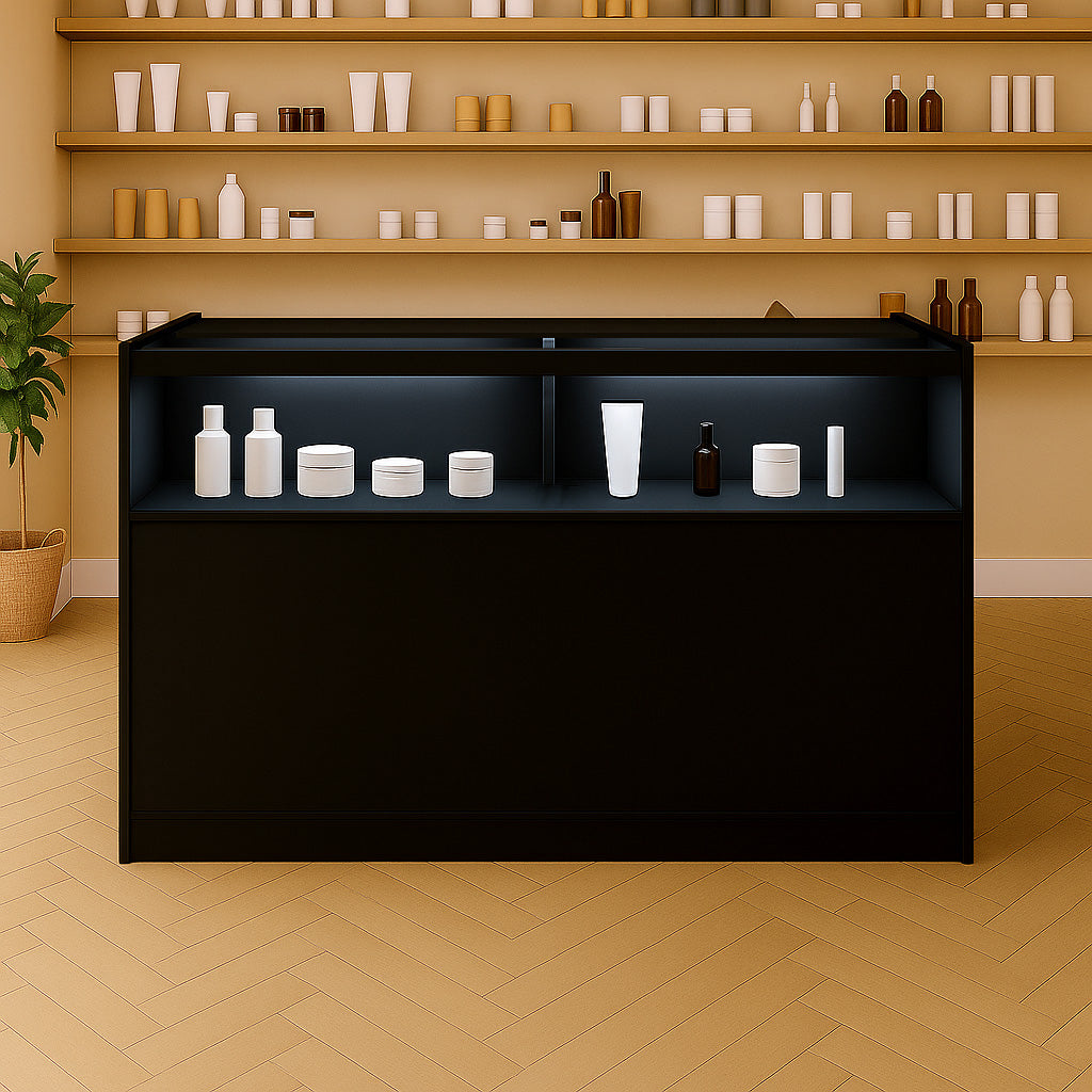 Mostrador Comercial con Luz LED B1500 – Negro