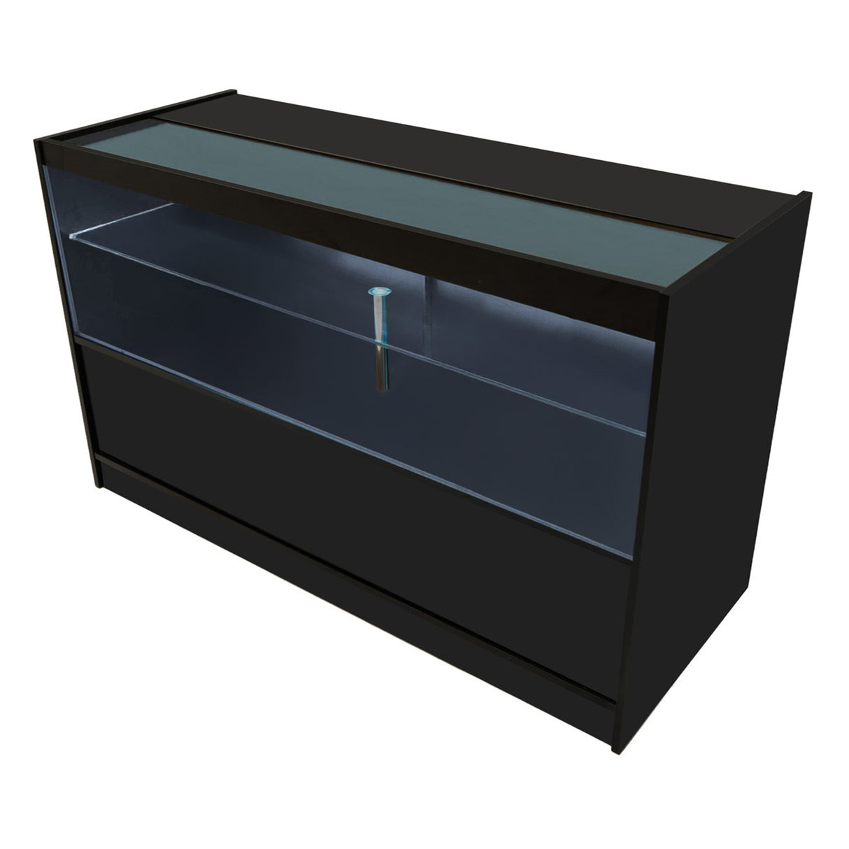 Mostrador Comercial con Luz LED C1500 – Negro