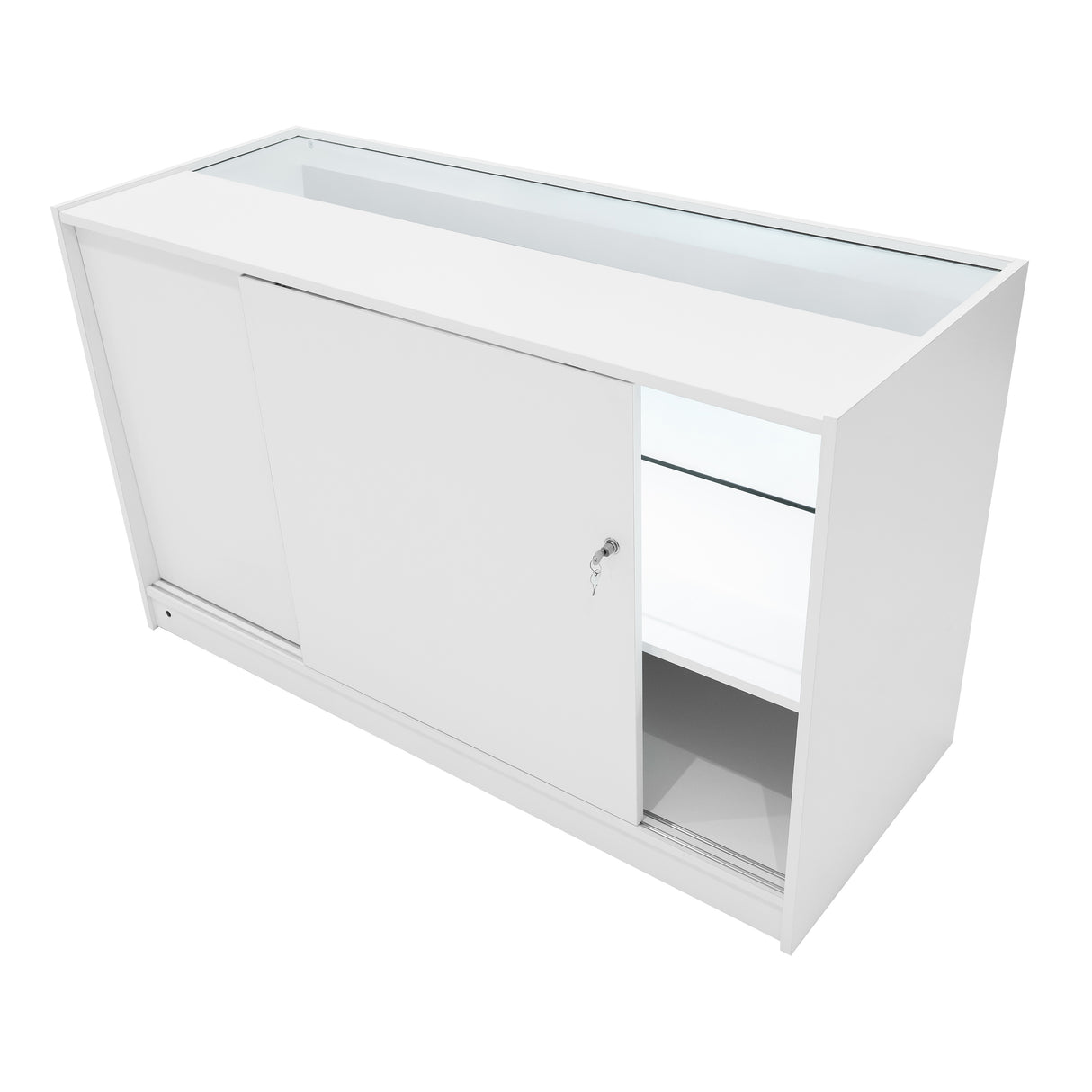 Mostrador Comercial con Luz LED C1500 – Blanco