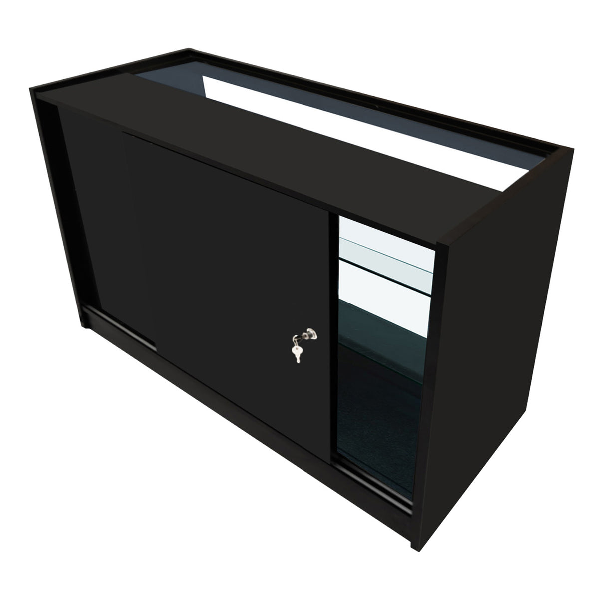 Mostrador Comercial con Luz LED K1500 – Negro