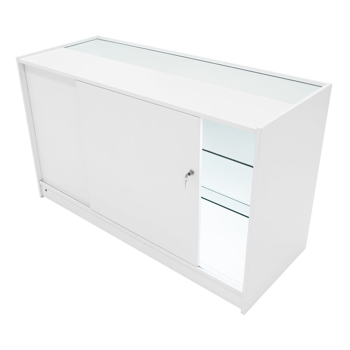 Mostrador Comercial con Luz LED K1500 – Blanco