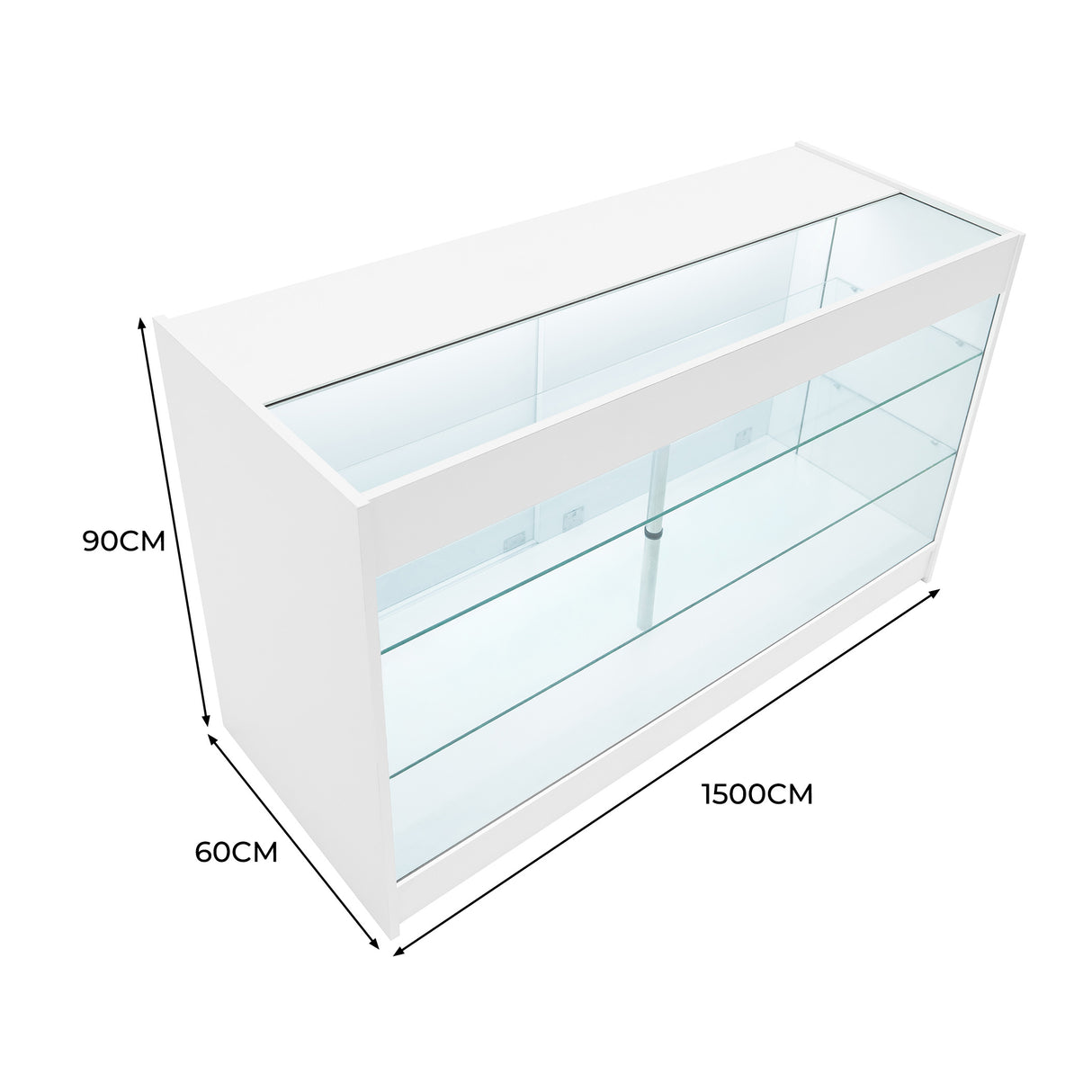 Mostrador Comercial con Luz LED K1500 – Blanco