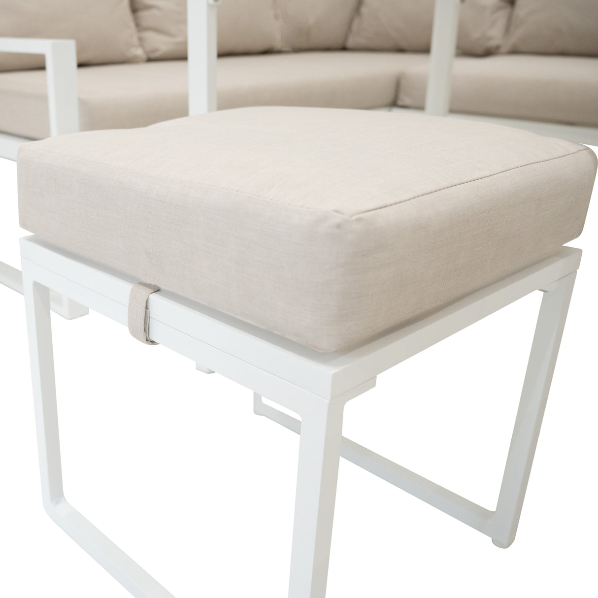 Sofa Esquinero para Exteriores de aluminio 7 plazas - Blanco