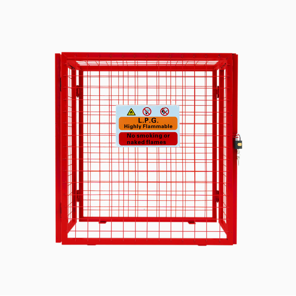 Jaula Plegable para Botellas de Gas - 90cm x 80cm x 43cm - Roja