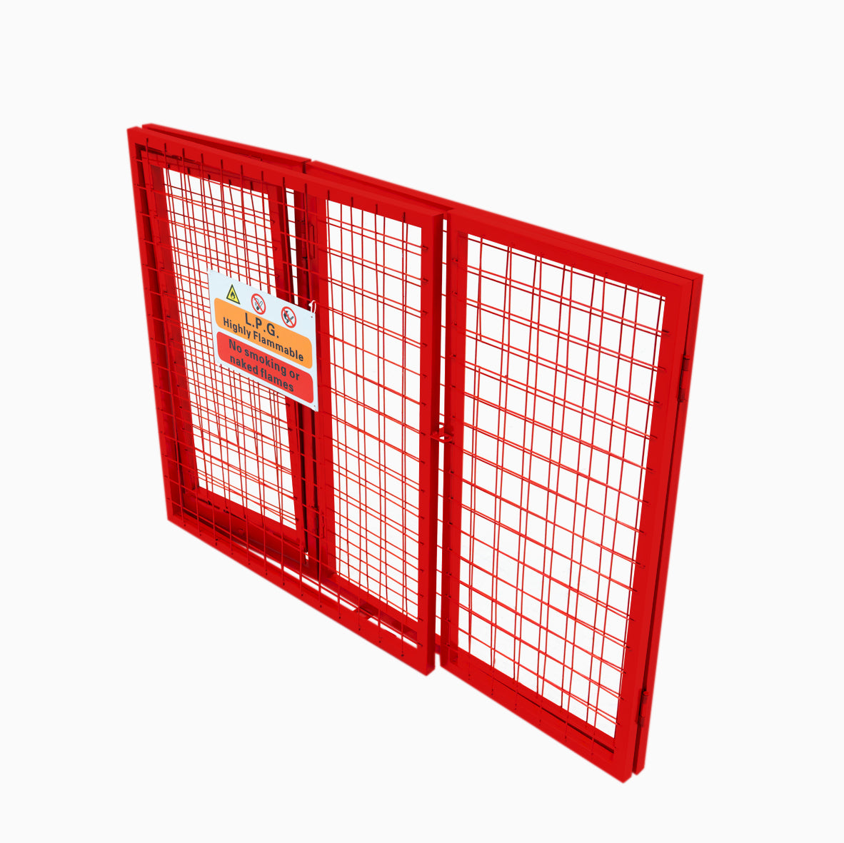 Jaula Plegable para Botellas de Gas - 90cm x 80cm x 43cm - Roja
