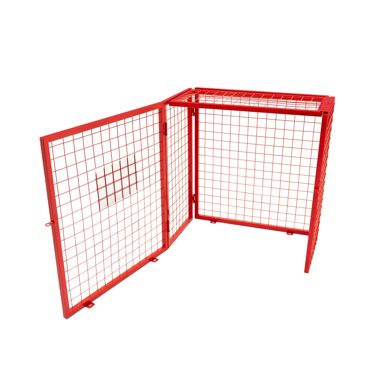 Jaula Plegable para Botellas de Gas - 90cm x 80cm x 43cm - Roja