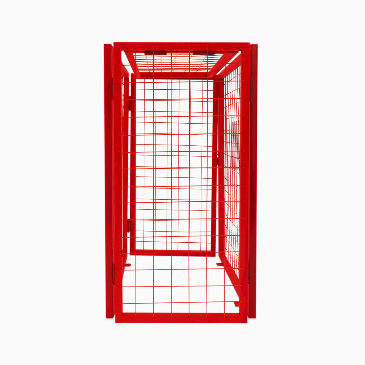 Jaula Plegable para Botellas de Gas - 90cm x 80cm x 43cm - Roja