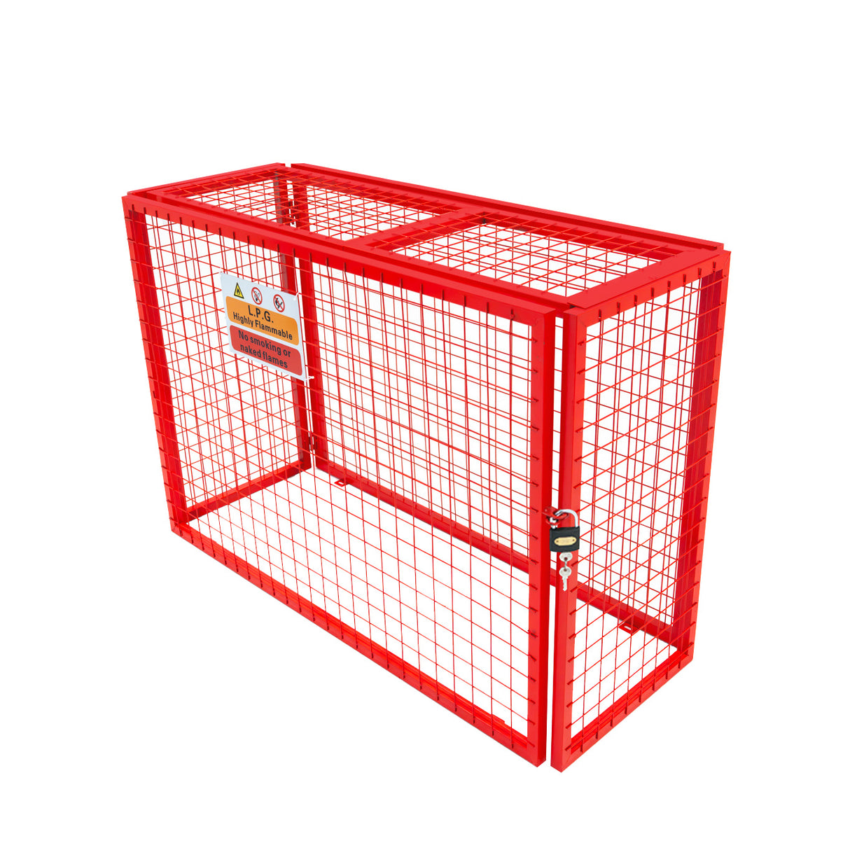 Jaula Plegable para Botellas de Gas - 100cm x 140cm x 50cm - Roja