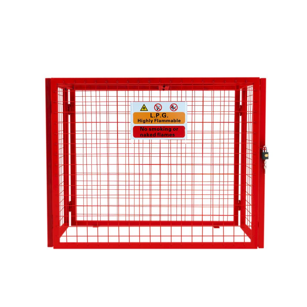 Jaula Plegable para Botellas de Gas - 92cm x 110cm x 50cm - Roja