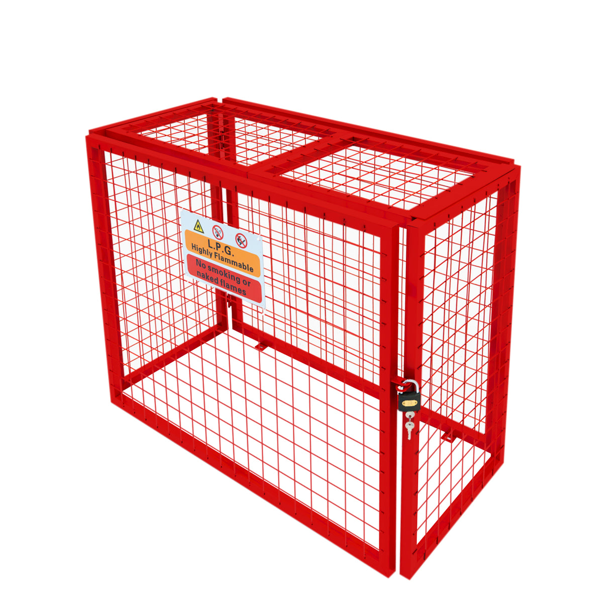 Jaula Plegable para Botellas de Gas - 92cm x 110cm x 50cm - Roja
