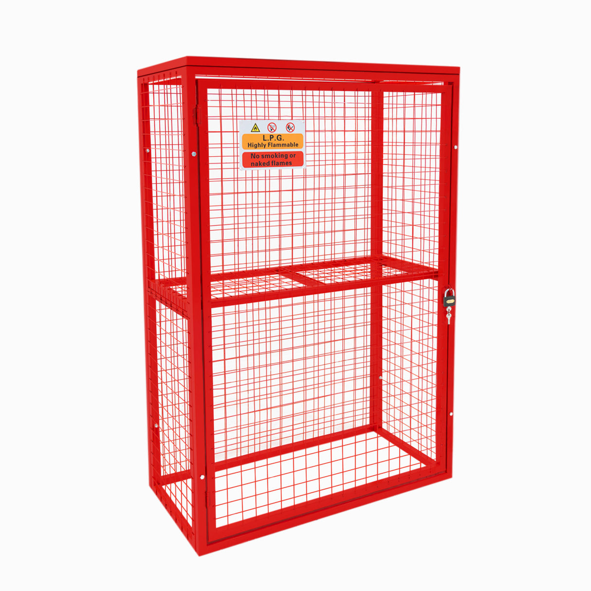 Jaula Plegable para Botellas de Gas - 181cm x 116cm x 57cm - Roja