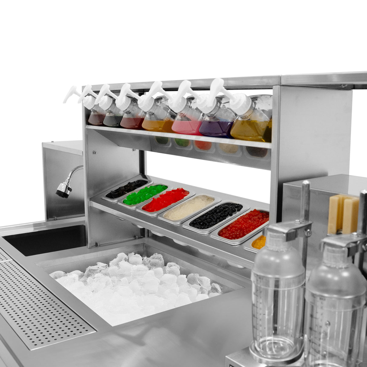 Set Completo de Estación de Trabajo para Té de Burbujas (Frigorífico Puertas Correderas)