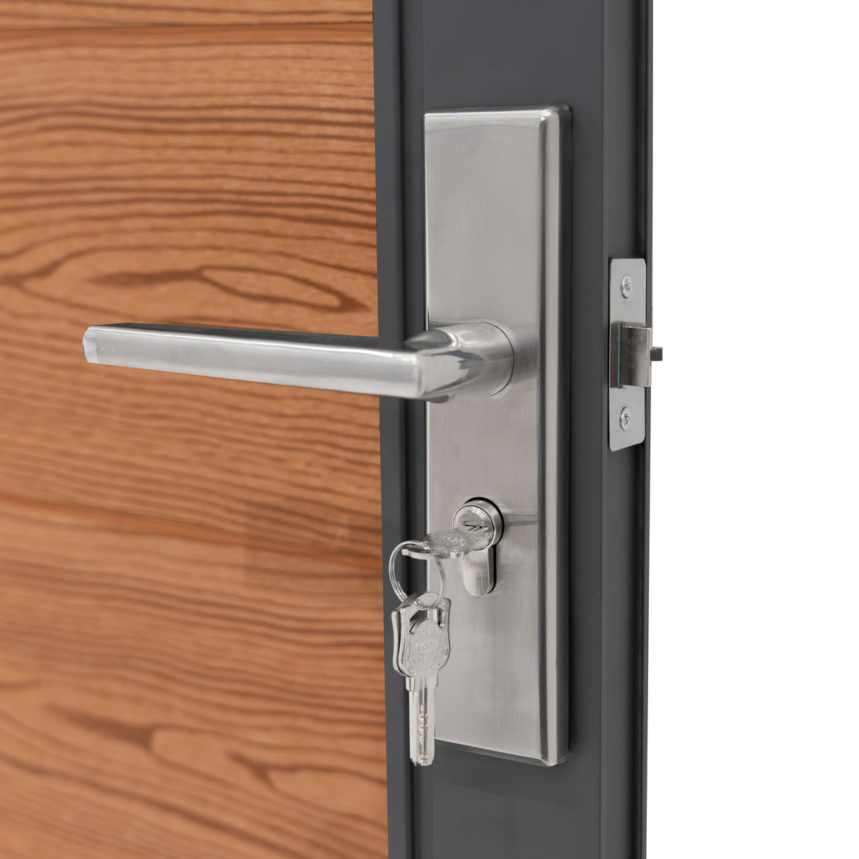 Puerta para Vallas para exteriores de WPC y Aluminio | Marrón