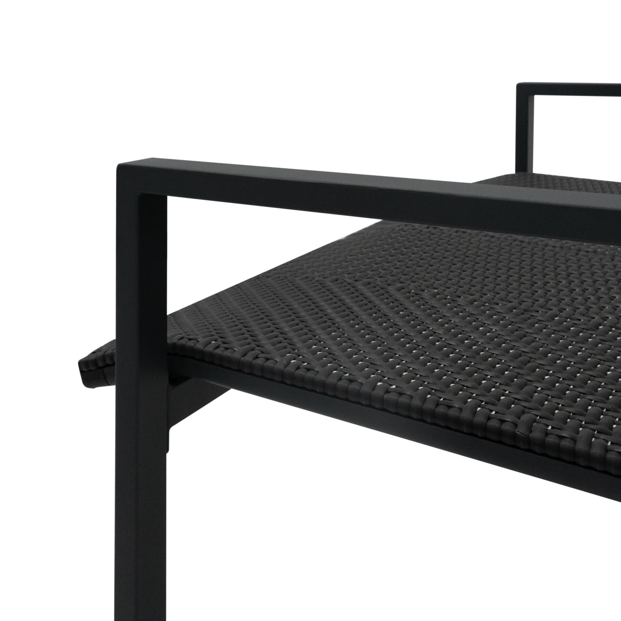 Conjunto de Muebles de Patio de Ratán - Negro