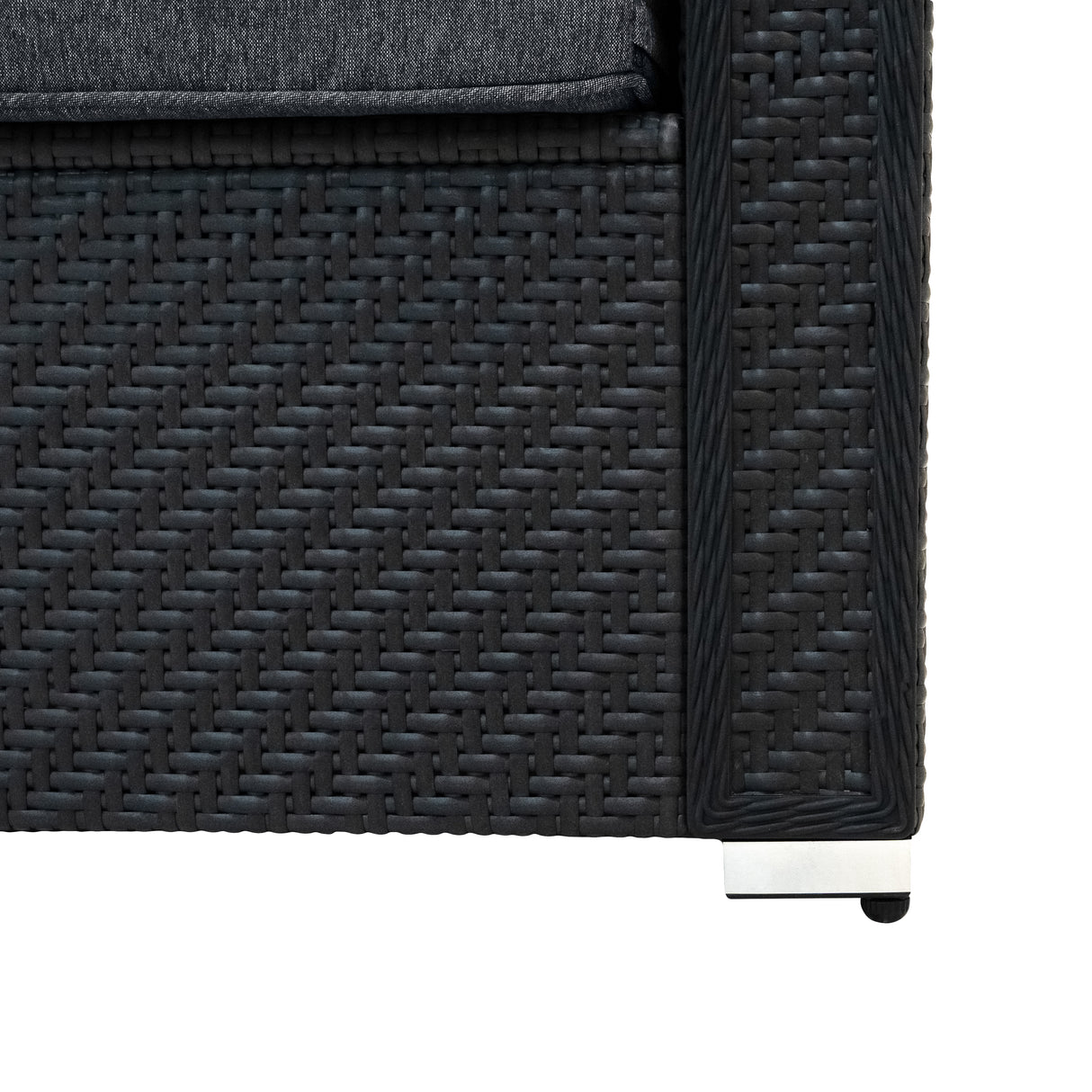 Set Modular de Muebles de Jardin de Ratán | Negro - 7 Piezas