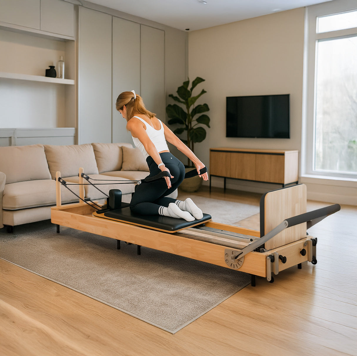 Reformer de Pilates Plegable de Roble