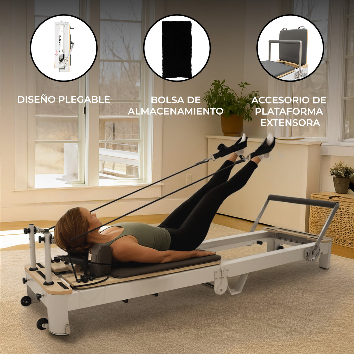 Reformer de Pilates Plegable de Aluminio