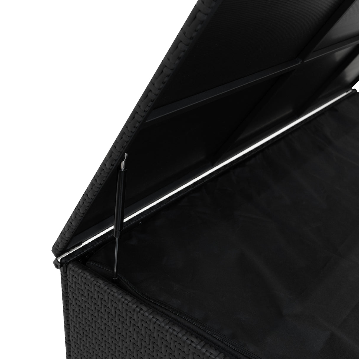 Conjunto Modular de Ratán (7 piezas) con Caja de Almacenamiento 700L (Negro)