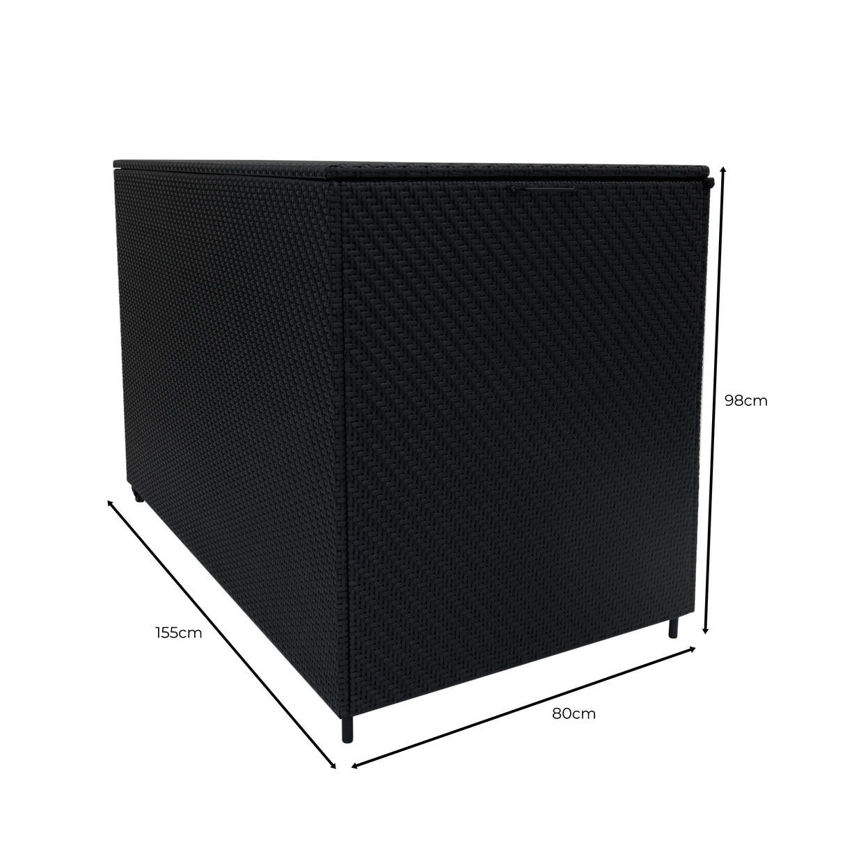 Conjunto Modular de Ratán (7 piezas) con Caja de Almacenamiento 996L (Negro)