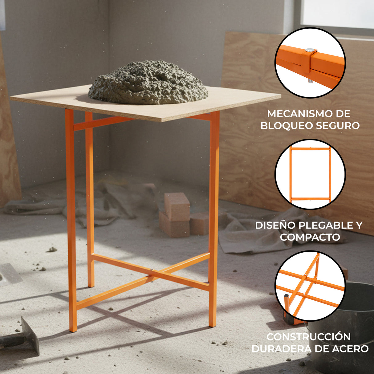 Soporte para Tablero de Mampostería 75cm(Set 5 unidades)