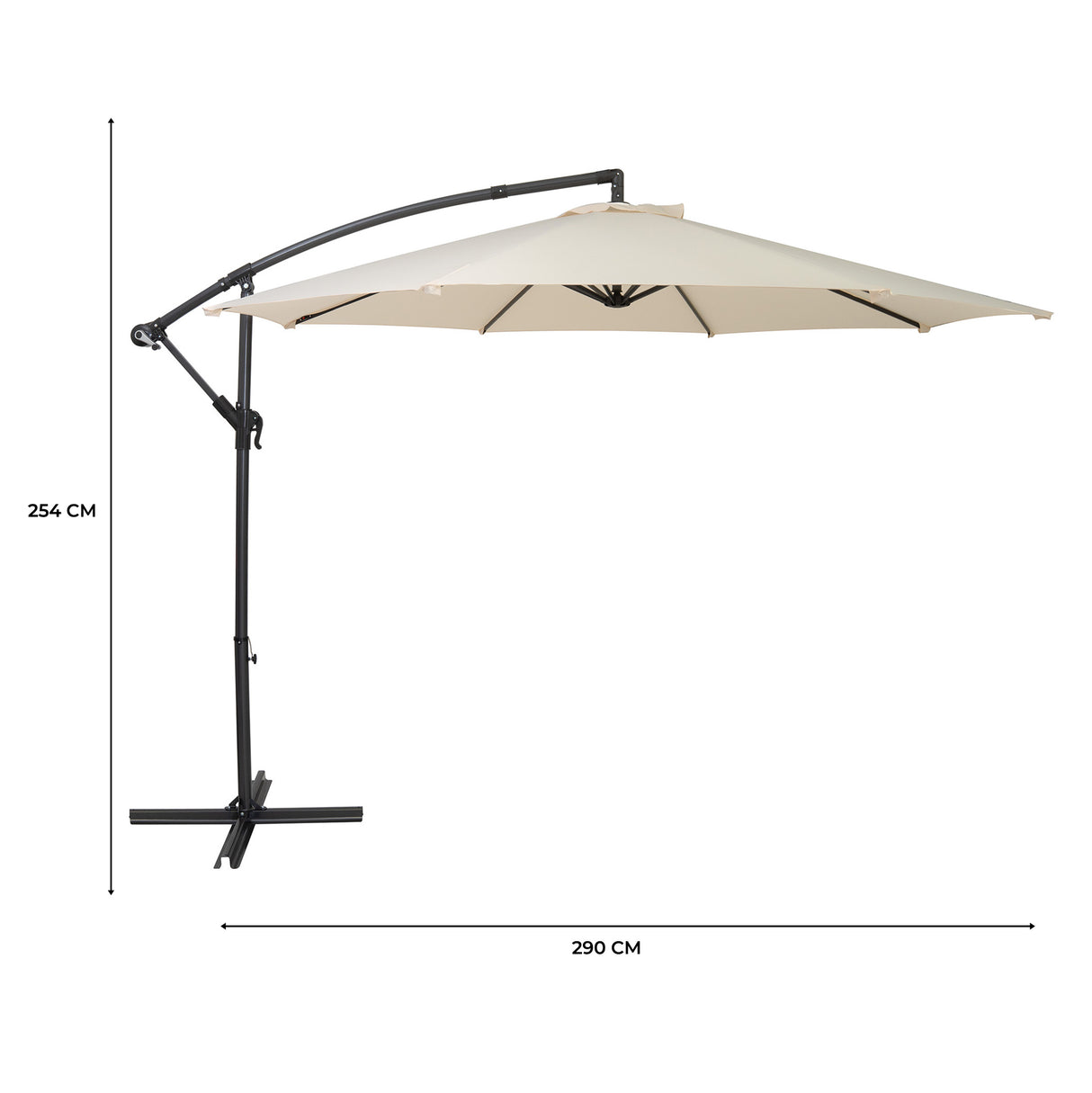 Parasol Excéntrico de 3 m – Crema