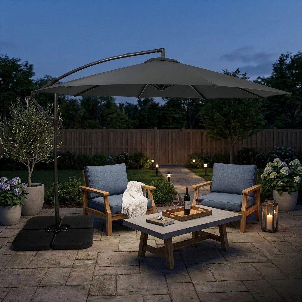 Parasol Excéntrico de 3 m – Gris