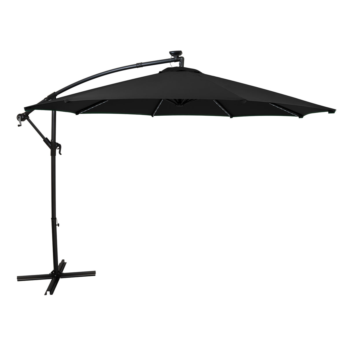 Parasol Excéntrico LED de 3 m – Negro