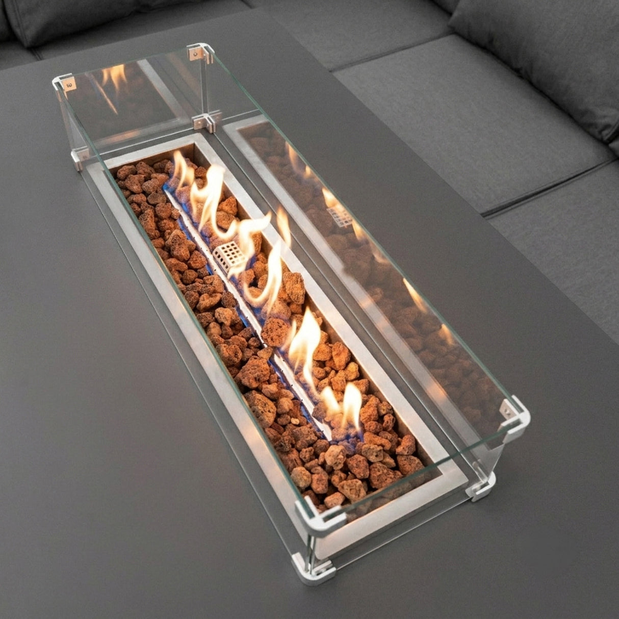 Conjunto de Jardín de Aluminio para 7 Personas con Mesa Brasero