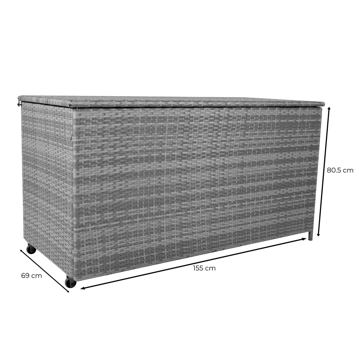 Baúl de Almacenaje de Ratán 700L – Gris