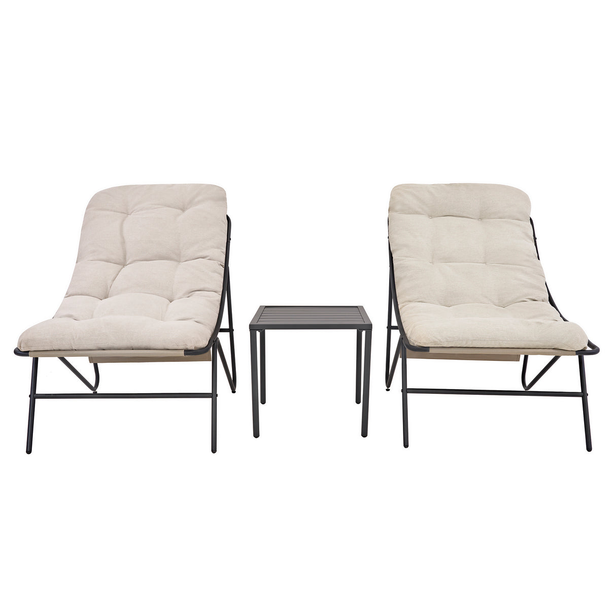 Conjunto de Jardín de 3 Piezas – Gris y Crema