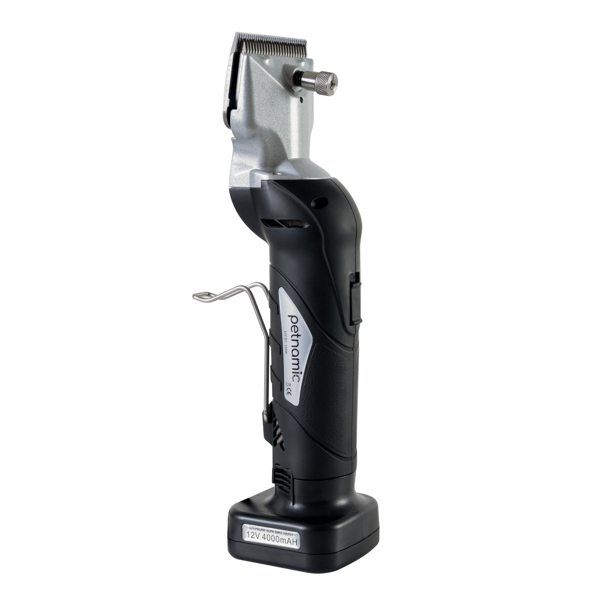 Esquiladora inalámbrica para caballos de color negro, con diseño ergonómico, cuchilla metálica y batería recargable de 4000mAh