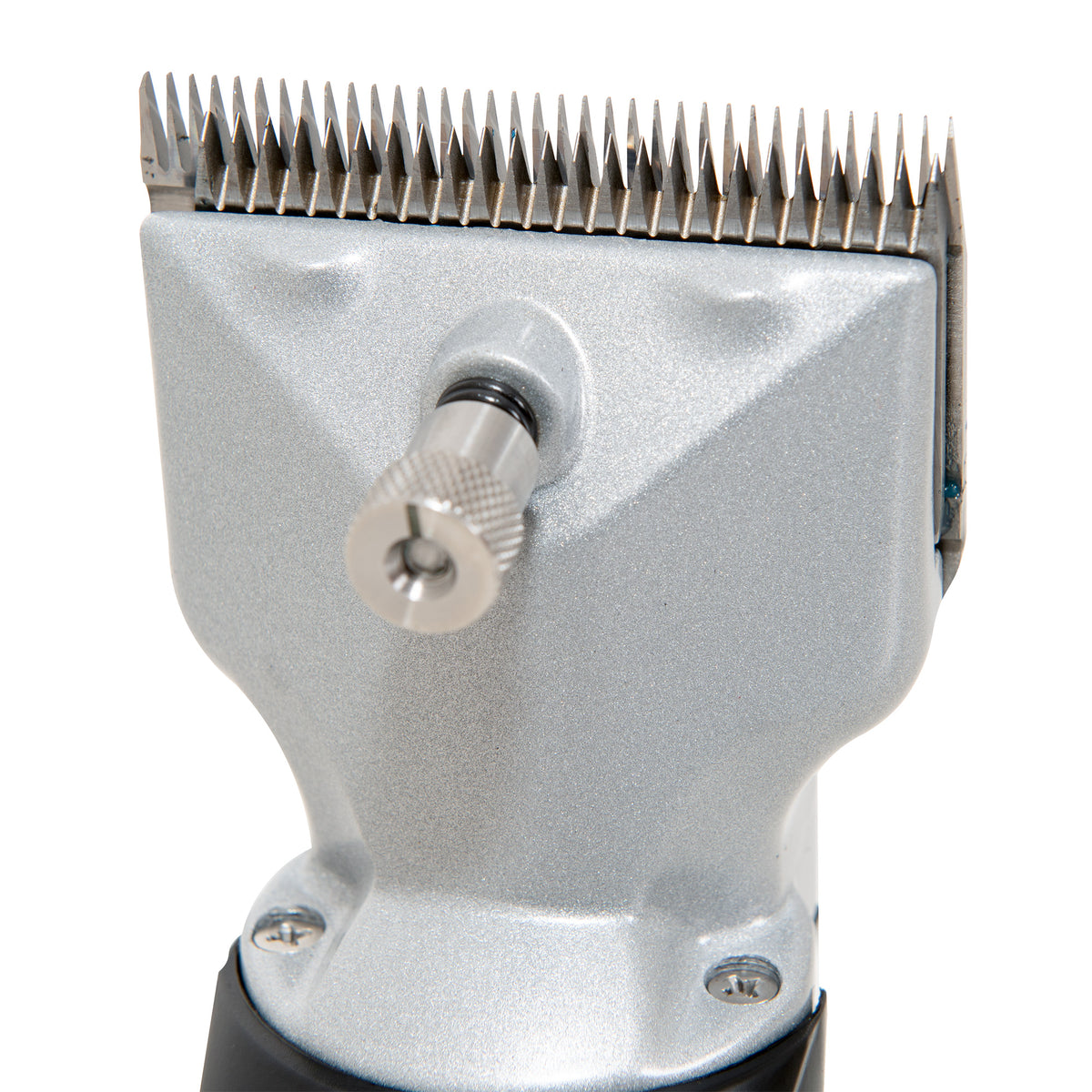 Cuchilla de esquiladora inalámbrica para caballos, con acabado plateado brillante y dientes afilados, ideal para un corte preciso