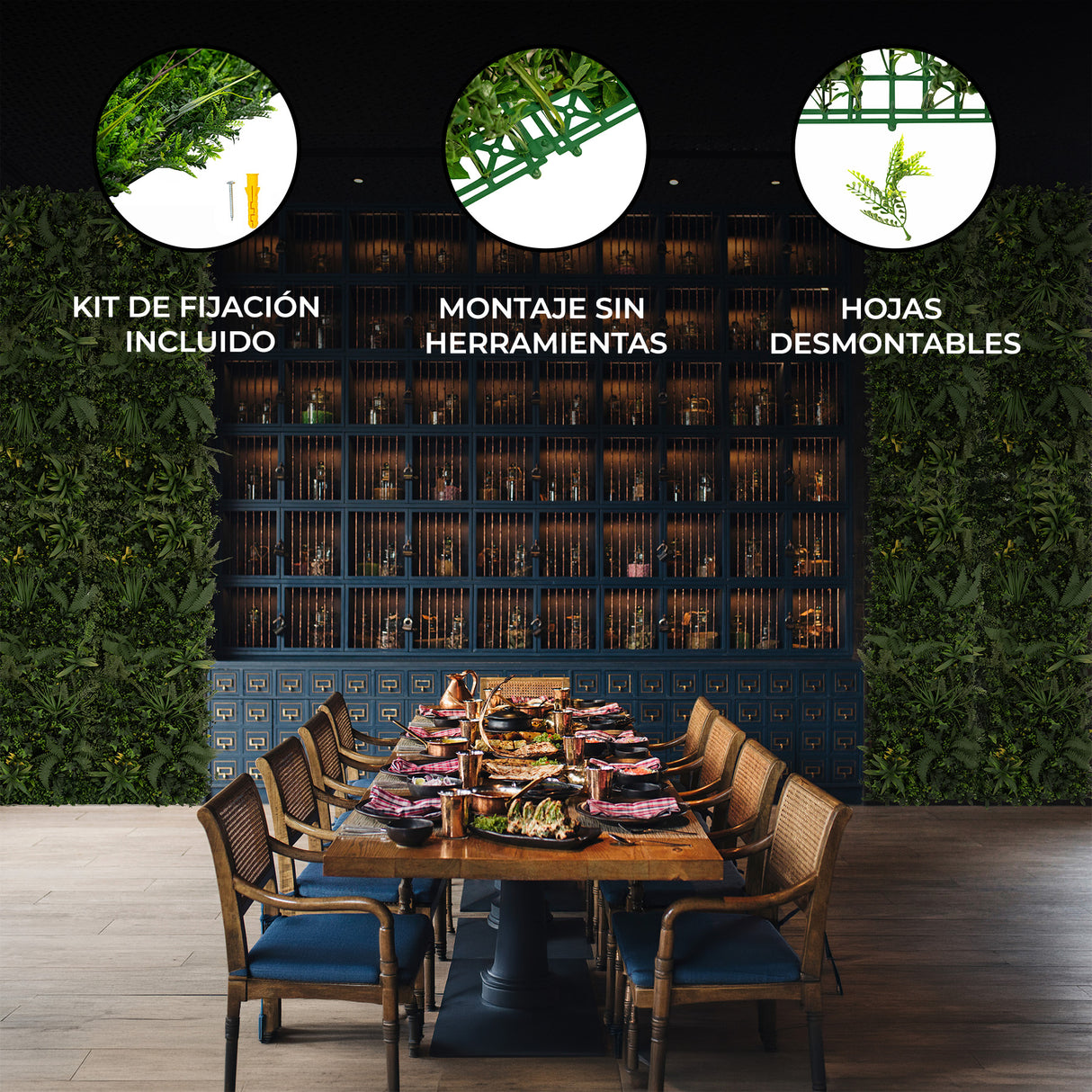 Jardín Vertical Artificial Ayla x 2 - 50 x 150 cm