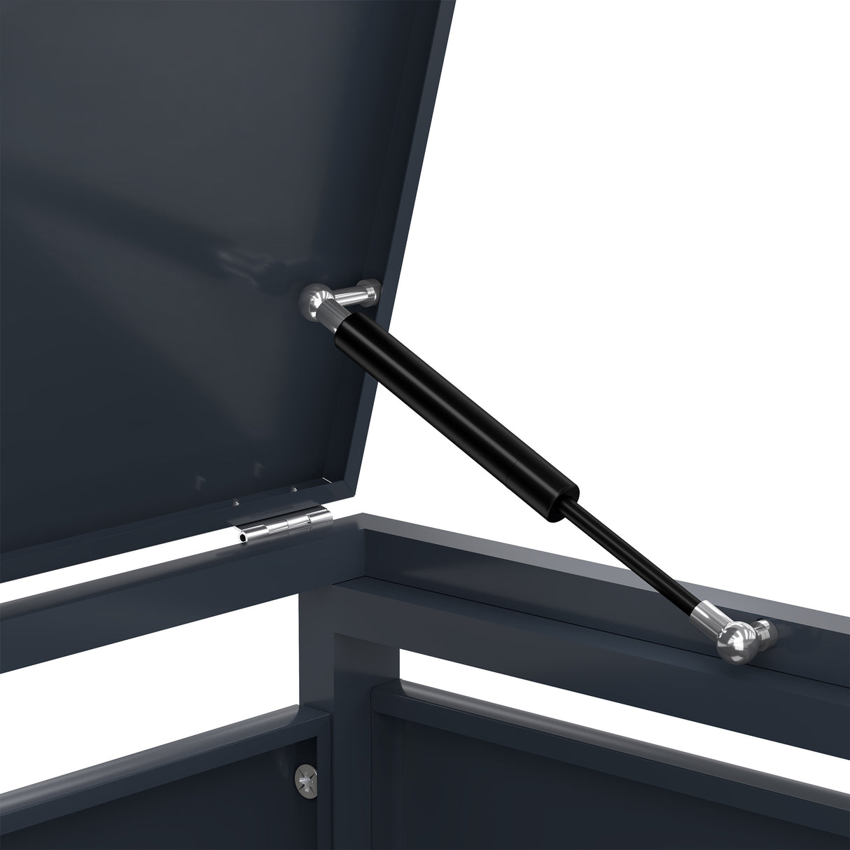 Armario Metálico Individual para Cubo de Basura - Antracita y Efecto Madera