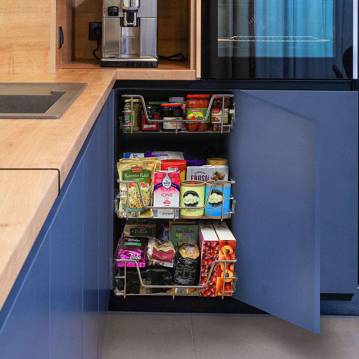 3 Cestos Extraíbles para Mueble de Cocina de 50cm de Ancho