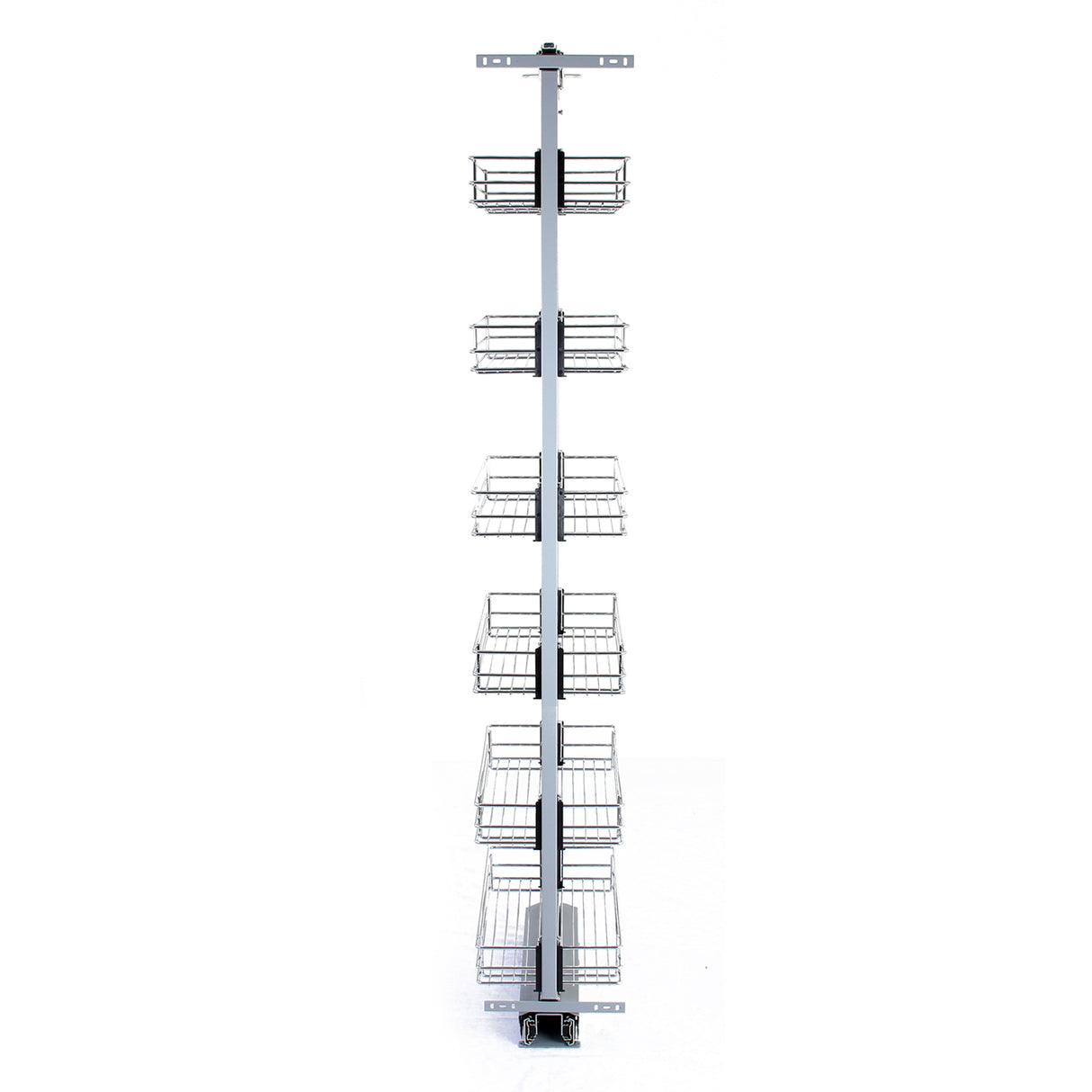Columna de Cocina Acero Inoxidable con 6 Cestas y Altura Ajustable 170-195cm (40cm de Profundidad)
