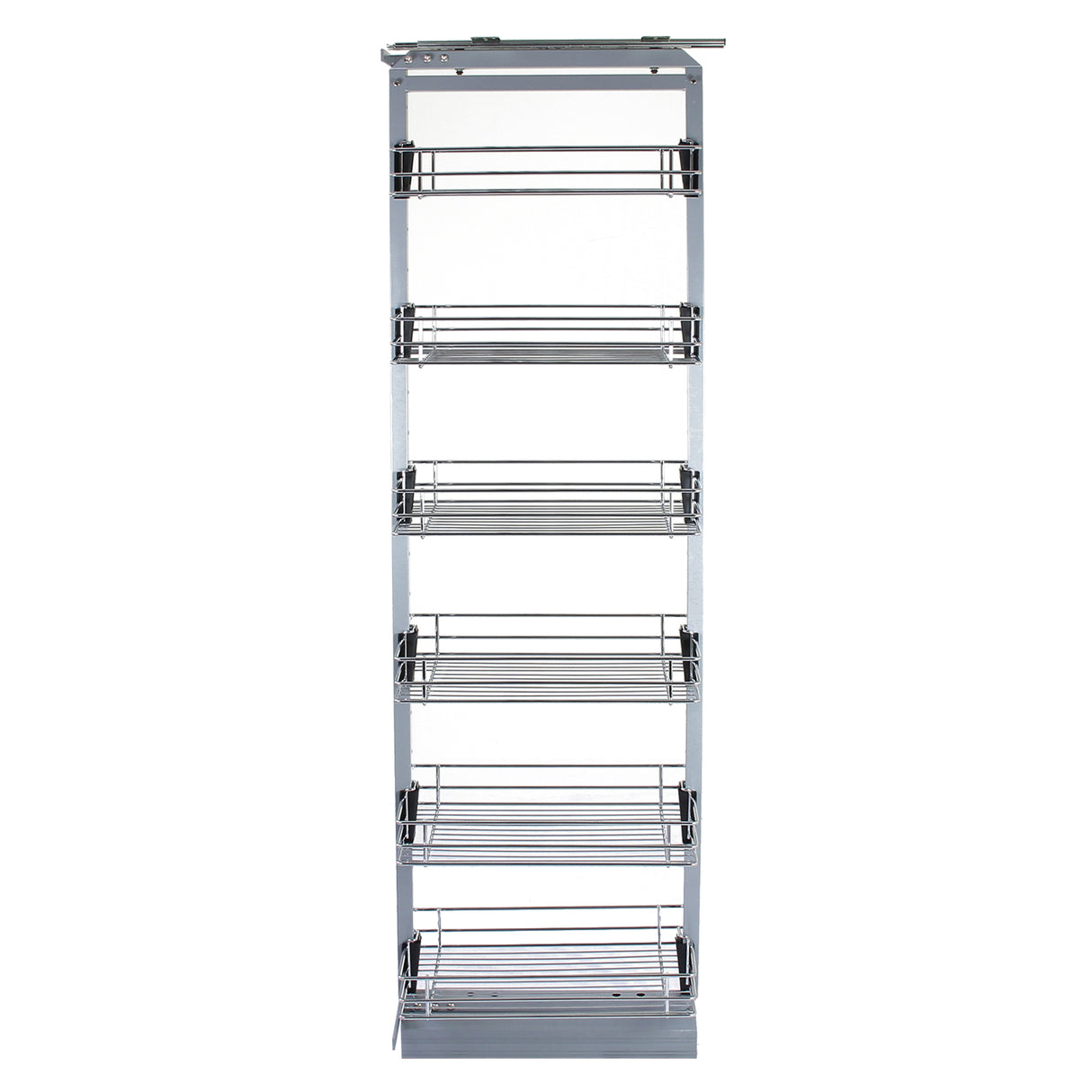 Columna de Cocina Acero Inoxidable con 6 Cestas y Altura Ajustable 170-195cm (46cm de Profundidad)