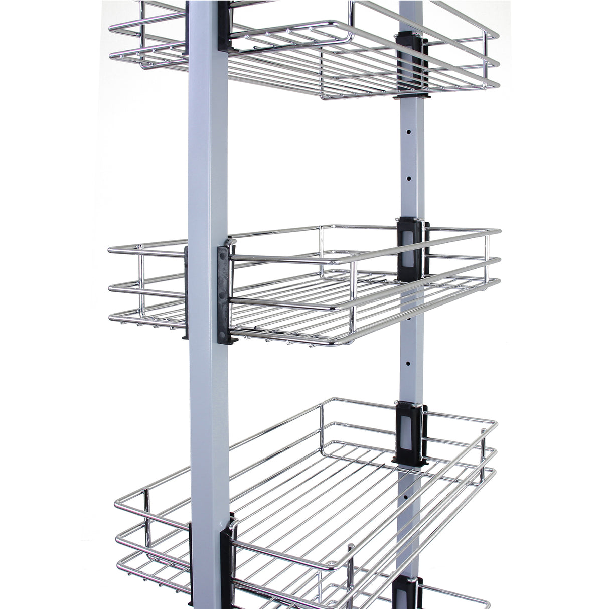 Columna de Cocina Acero Inoxidable con 6 Cestas y Altura Ajustable 170-195cm (46cm de Profundidad)