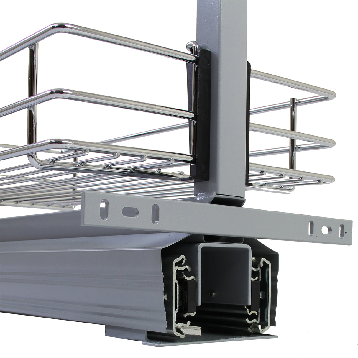 Columna de Cocina Acero Inoxidable con 6 Cestas y Altura Ajustable 170-195cm (40cm de Profundidad)