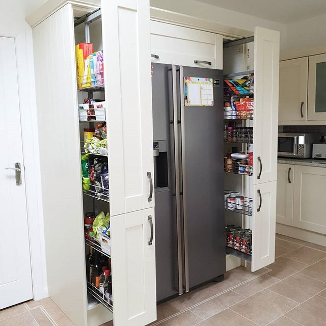 Columna de Cocina Acero Inoxidable con 6 Cestas y Altura Ajustable 170-195cm (46cm de Profundidad)