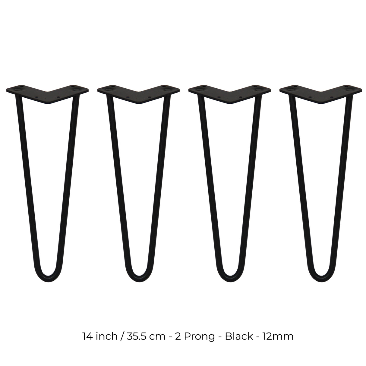 4 Patas de Horquilla SkiSki Legs 35,5cm Acero Negro 2 Dientes 12mm
