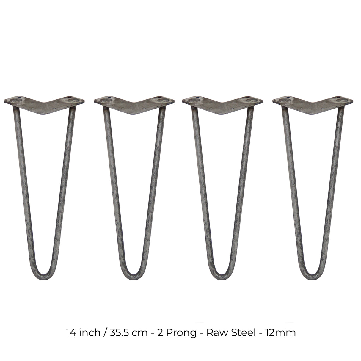 4 Patas de Horquilla SkiSki Legs 35,5cm Acero Natural 2 Dientes 12mm