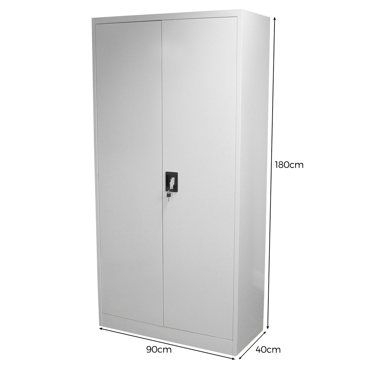 Cajonera de Oficina de 180cm en Metal con 2 Puertas y 4 Estantes