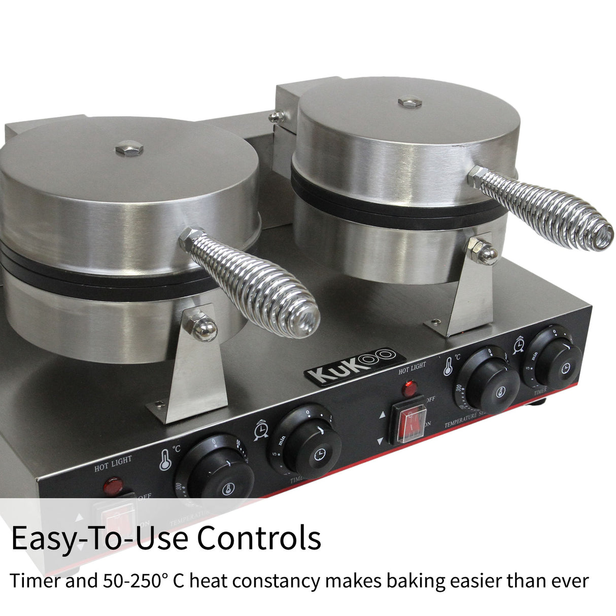 Gofrera Doble Eléctrica de Acero Inoxidable