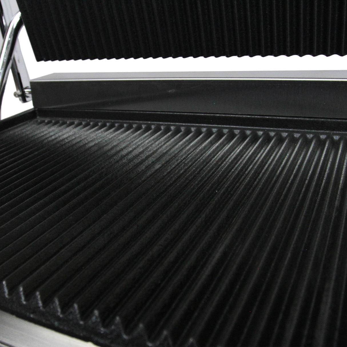 Sandwichera Comercial Acero Inoxidable de Placa Acanalada 2,2kW Dos Bandejas