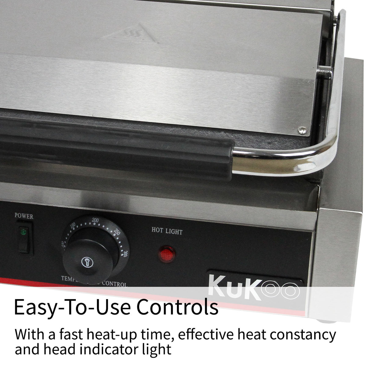 Sandwichera Comercial Acero Inoxidable de Placa Acanalada 2,2kW Dos Bandejas