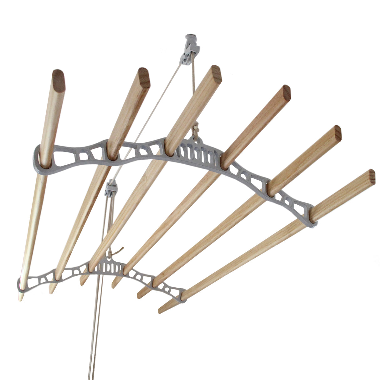 Tendedero de Techo con Sistema de Polea y 6 Listones de 1,8m en Blanco