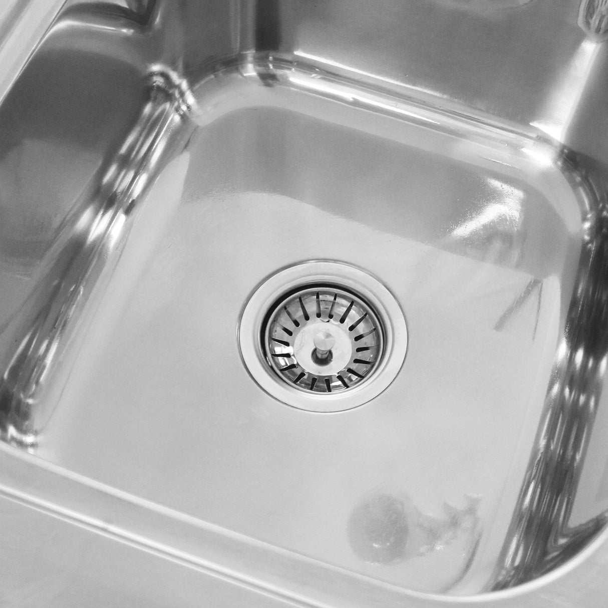 Fregadero Comercial de Doble Seno Acero Inoxidable y Escurridor a la Derecha