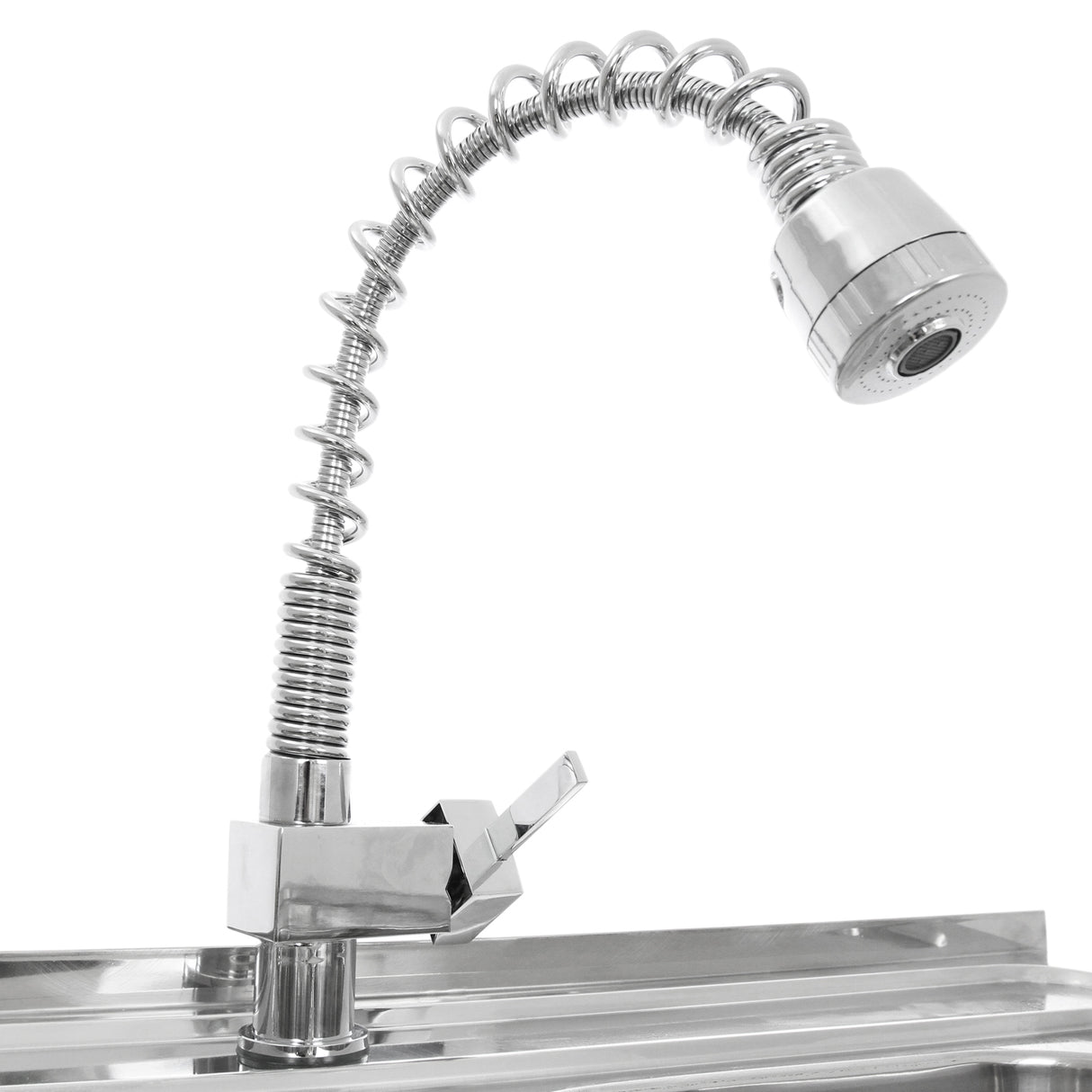 Fregadero Comercial de Doble Seno Acero Inoxidable y Escurridor a la Izquierda